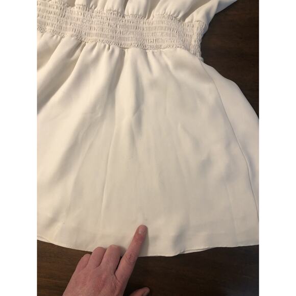 Amanda Uprichard Kimmie Mini Dress Ivory Keyhole Neckline size Large - Picture 7 of 7